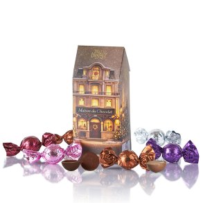 Chokoladekugler i chokoladehus jul