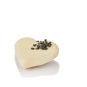 18g marcipanhjerter - lakrids med hvidchokolade flowpakket 