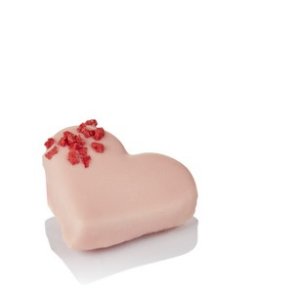 18g marcipanhjerter med pink chokolade flowpakket