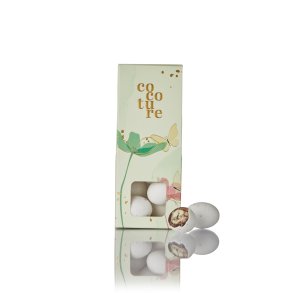 Hvide dragg med stracciatella i lysgrn Cocoture dragbox med blomster