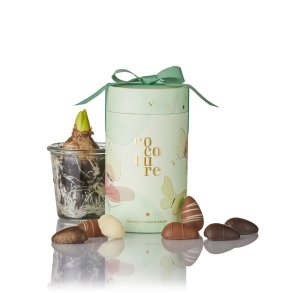 130g 10x13g marcipang i grnt Cocoture gaverr med blomster & sljfe