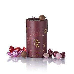 250g Cocoture chokoladekugler mix � r�d, lyser�d, bordeaux i romantic flowers gaver�r jul