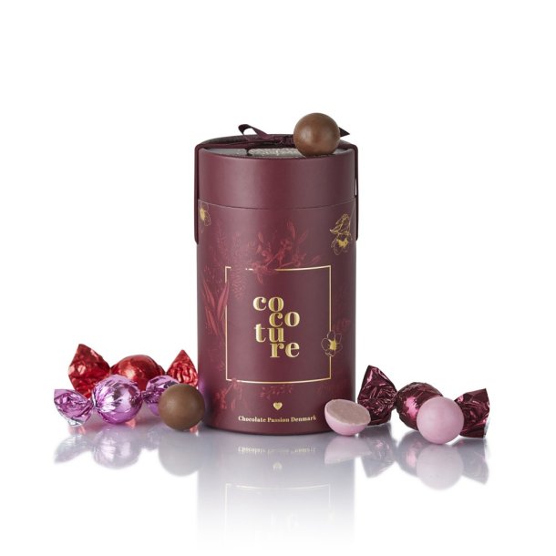 250g Cocoture chokoladekugler mix � r�d, lyser�d, bordeaux i romantic flowers gaver�r jul