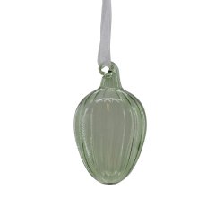 Glas g med riller lille grn.