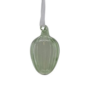 Glas g med riller lille grn.