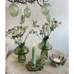 Glasstage til kronelys gr�n