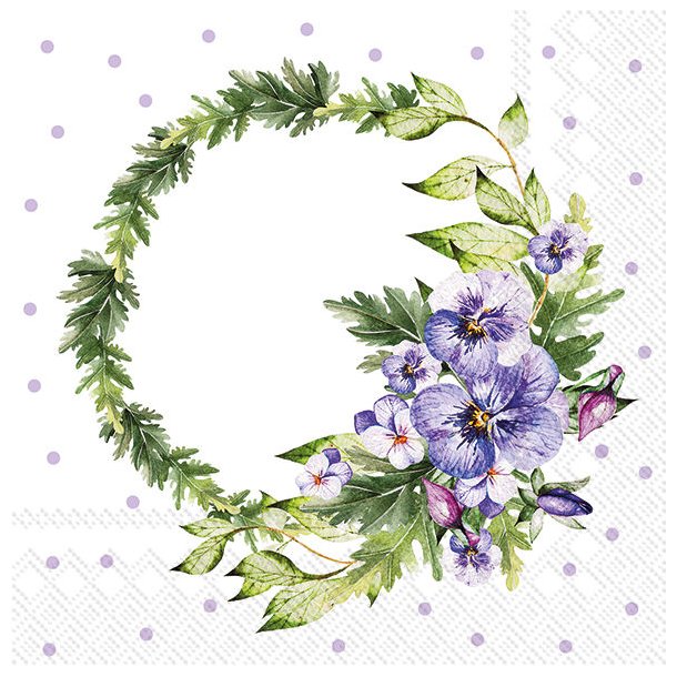 IHR Pansy Wreath Lilac Lunch 33x33CM 20 STK.