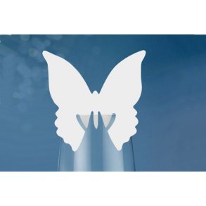 Bordkort sommerfugl lille hvid 10stk