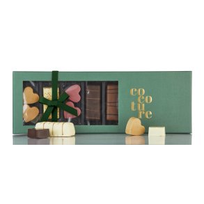 Familiebox, fyldte chokolade I Grn Cocoture Familiebox