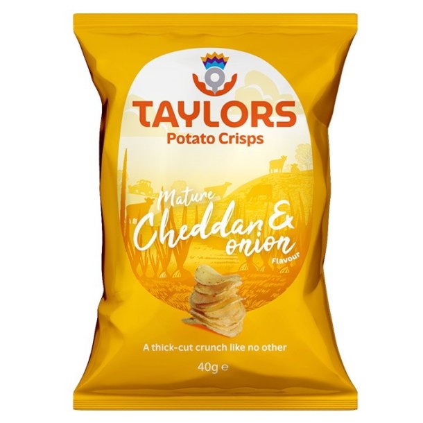 40g. Taylor cheddar &amp; onion chips