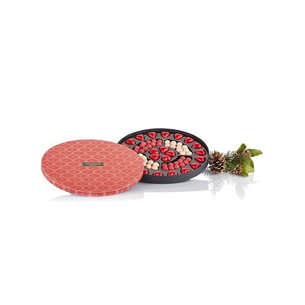 560g. Fyldte chokoladehjerter, stockholm &amp; Tokyo i rd rund PAL ske