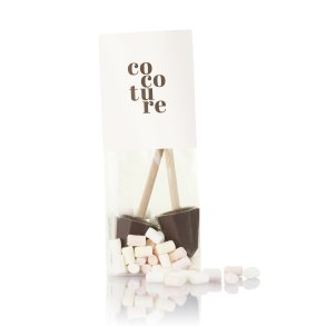 Mrke chokosticks og micro marshmallow med hvid Cocoture stick