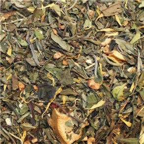 Gr�n og hvid te med �ble og appelsin