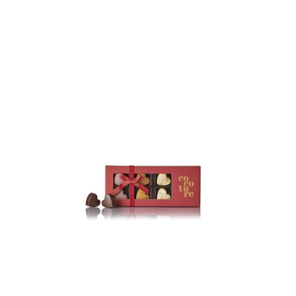 8stk. fyldte chokoladehjerter i r�d - Cocoture �ske
