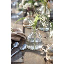 Flaske til bedelys eller blomster med wire