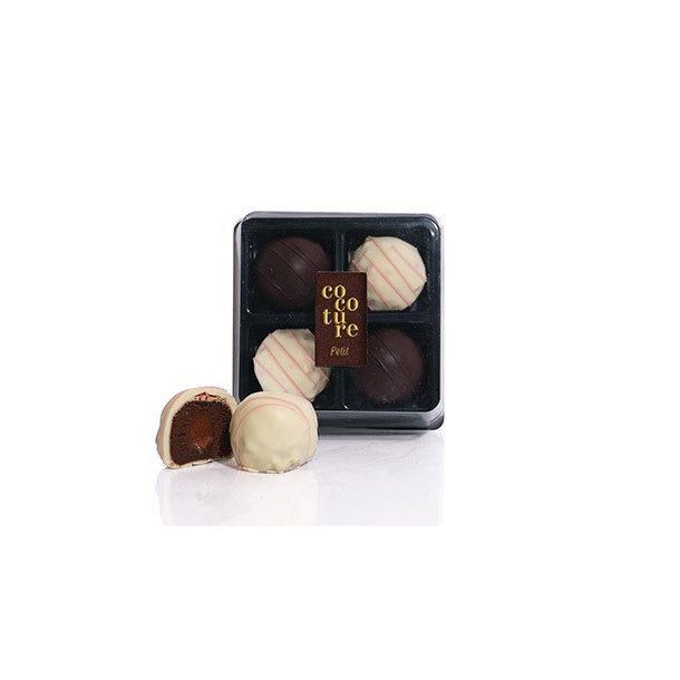 ske med Trffelkugler hvid og mrk chokolade 190g