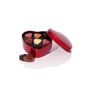 Fyldte chokolade I rd Cocoture metal hjerte