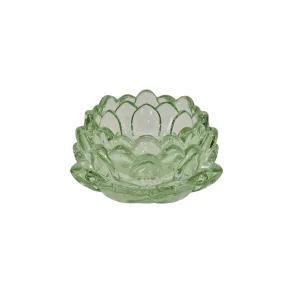 Fyrfadsstage i grn klar glas