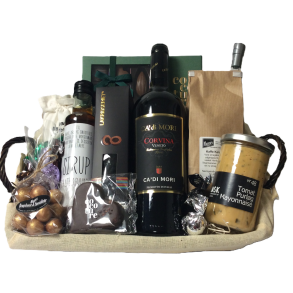 Gavekurv gourmet med italiensk vin