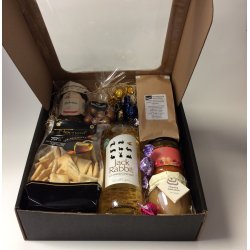 Gaveske med hvidvin og kaffe