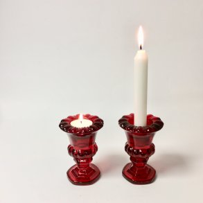 Lysestage rd glas 11cm