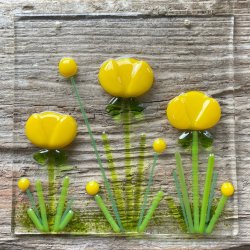 Glasplader saml selv: I grn og gule farver