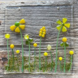 Glasplader saml selv: I grn og gule farver