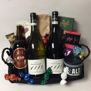 Julekurv med vin og l