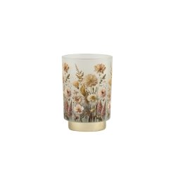 Glas LED blomster Nude og Golden