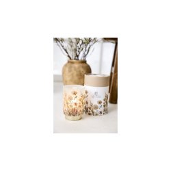 Glas LED blomster Nude og Golden