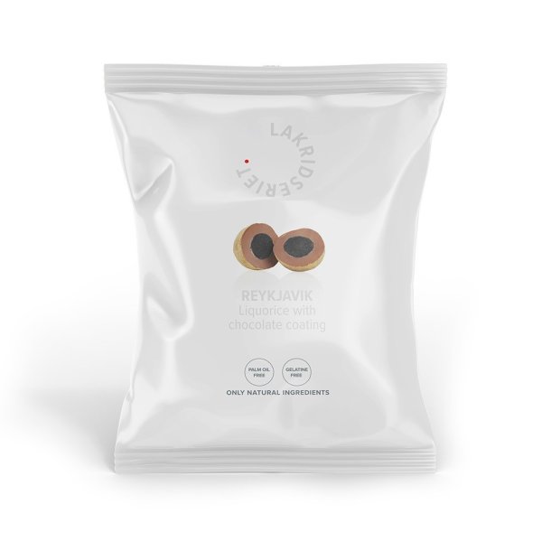 Lakridseriet stor pose Reykjavik s�d lakrids med fl�dechokolade