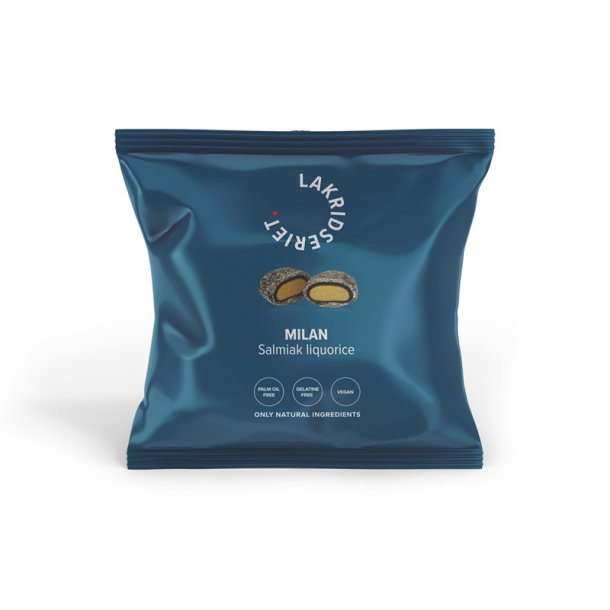 Milan, salmiak lakrids I bl� design pose