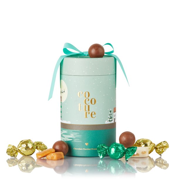 Mix  kugler, karameller &amp; fr. nougat i LYSEGRNT Cocoture gaverr