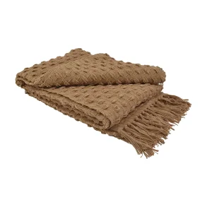 Plaid, vvet i sand farvet