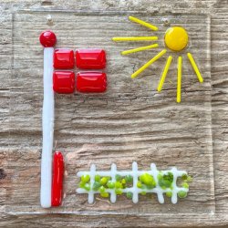 Glasplader saml selv:  I rde farver.