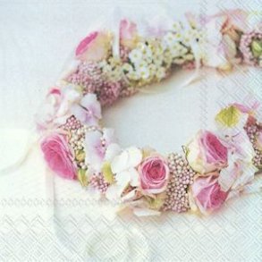 Servietter IHR med rosa blomsterkrans