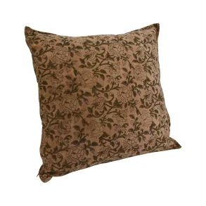 Velour pude med fyld og lynls sand farvet