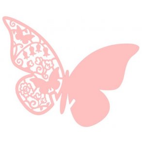 Bordkort sommerfugl rosa 10stk