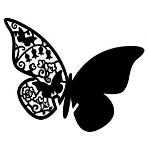 Bordkort sommerfugl sort 10stk