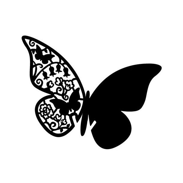 Bordkort sommerfugl sort 10stk