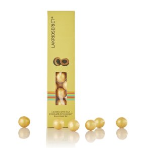 Lakridseriet Berlin Salt lakrids med hvid choko og guldpulver