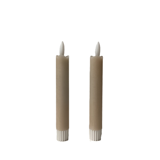 LED kronelys 16cm Sand