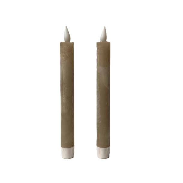 LED kronelys 21cm sand
