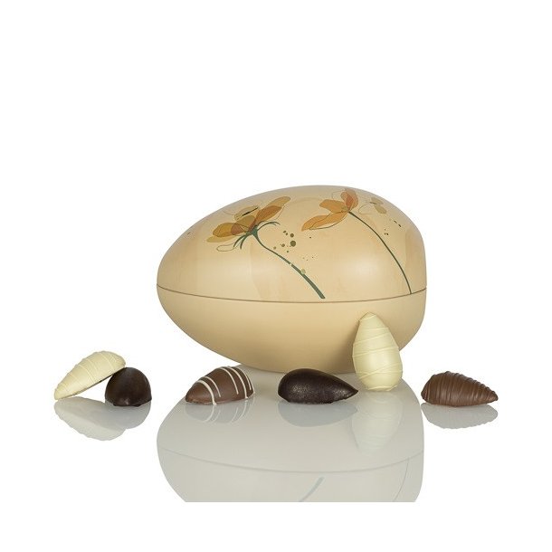 Marcipan �g i orange Cocoture metal�g med blomster